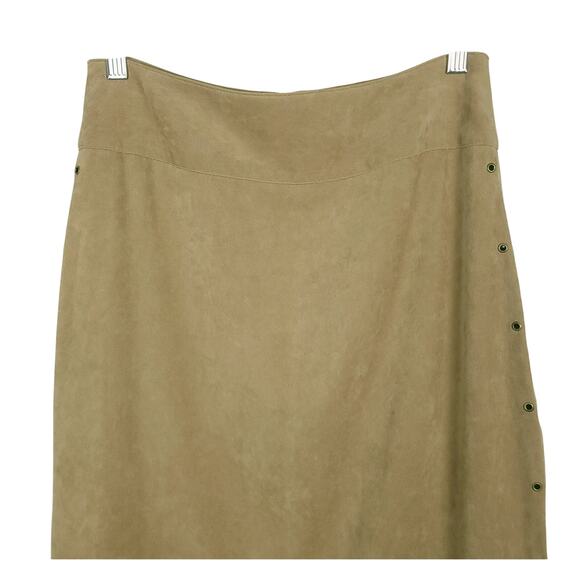 Y2K vintage beige faux suede low rise maxi skirt juniors size 5 western boho - Picture 2 of 9